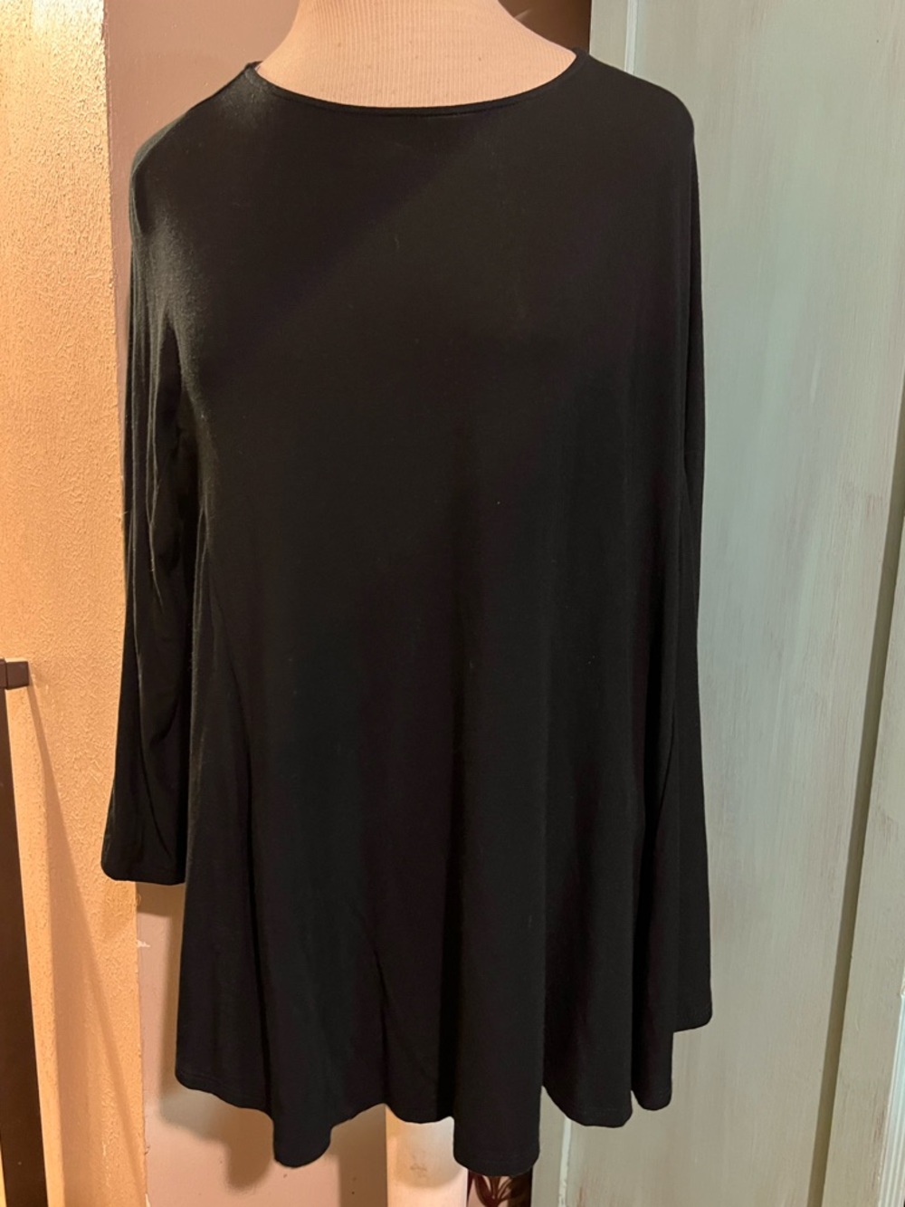 IC by Connie K bamboo spandex swing artsy tunic shirt small